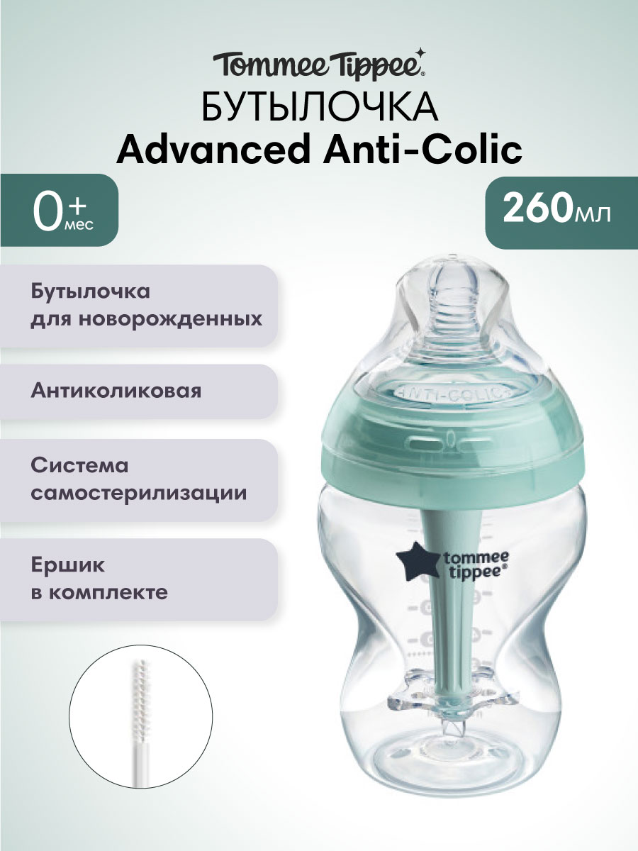 Бутылочка Tommee tippee Anti-Colic 260 мл в ассортименте - фото 1
