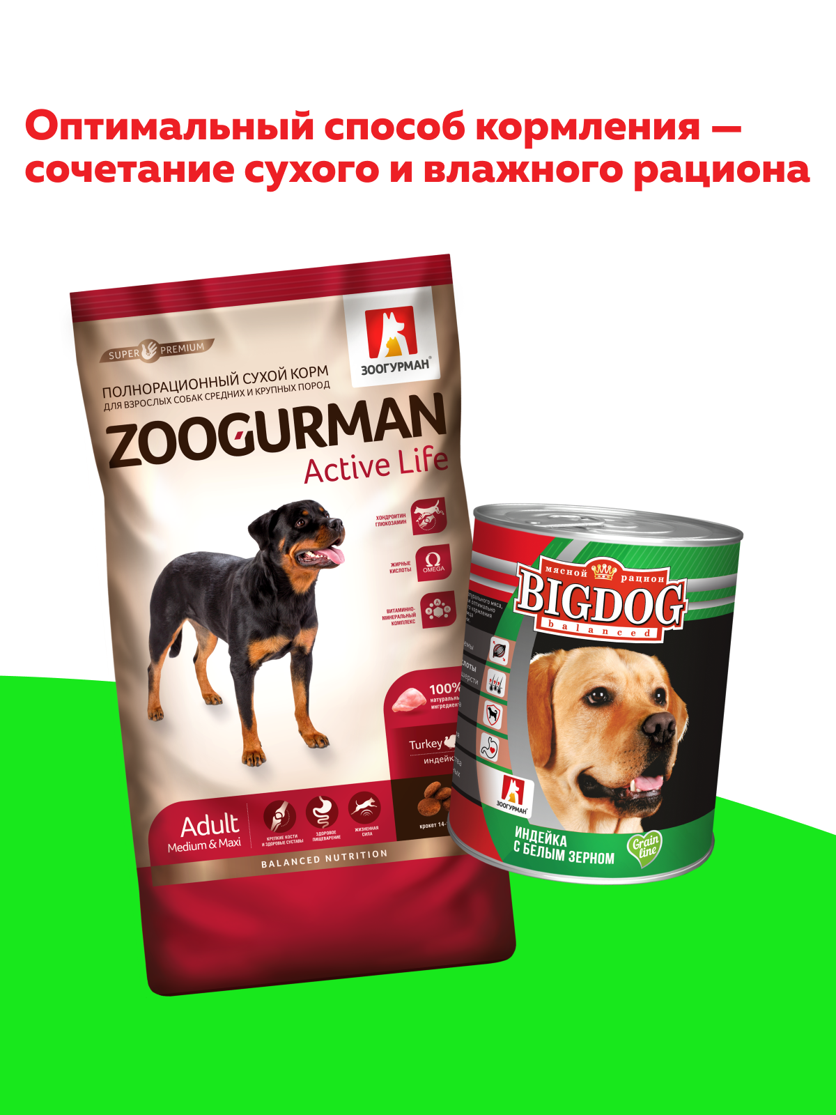 Корм влажный Зоогурман Big Dog Индейка с белым зерном - фото 6