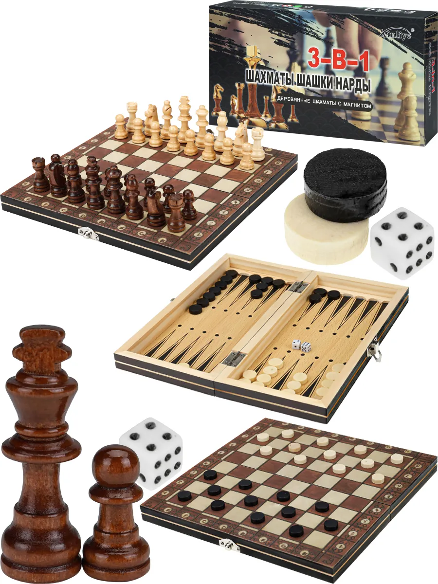 Настольная игра Рыжий кот 3 в 1 Шахматы Шашки Нарды - фото 2