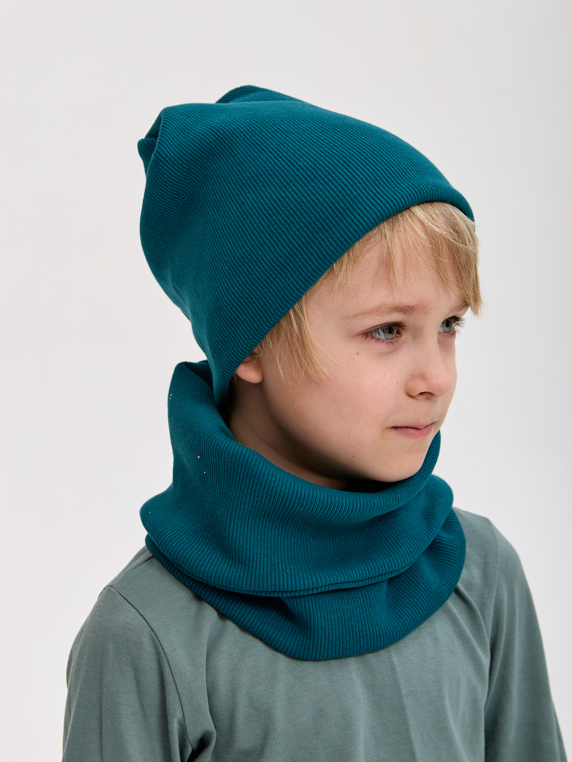 Шапка и снуд Лапушка 0258 изумрудный р.44-48 - фото 12