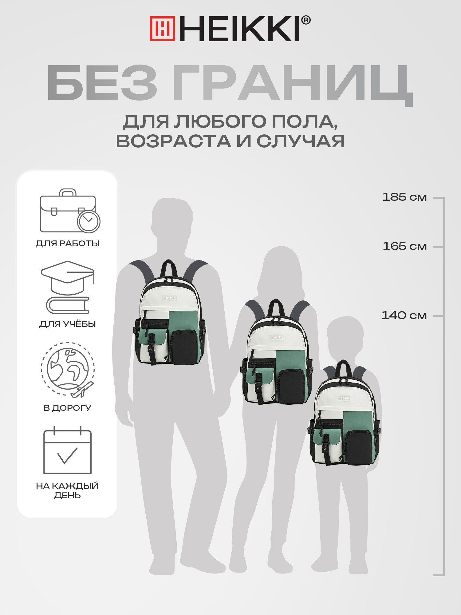 Рюкзак HEIKKI бирюзовый - фото 7