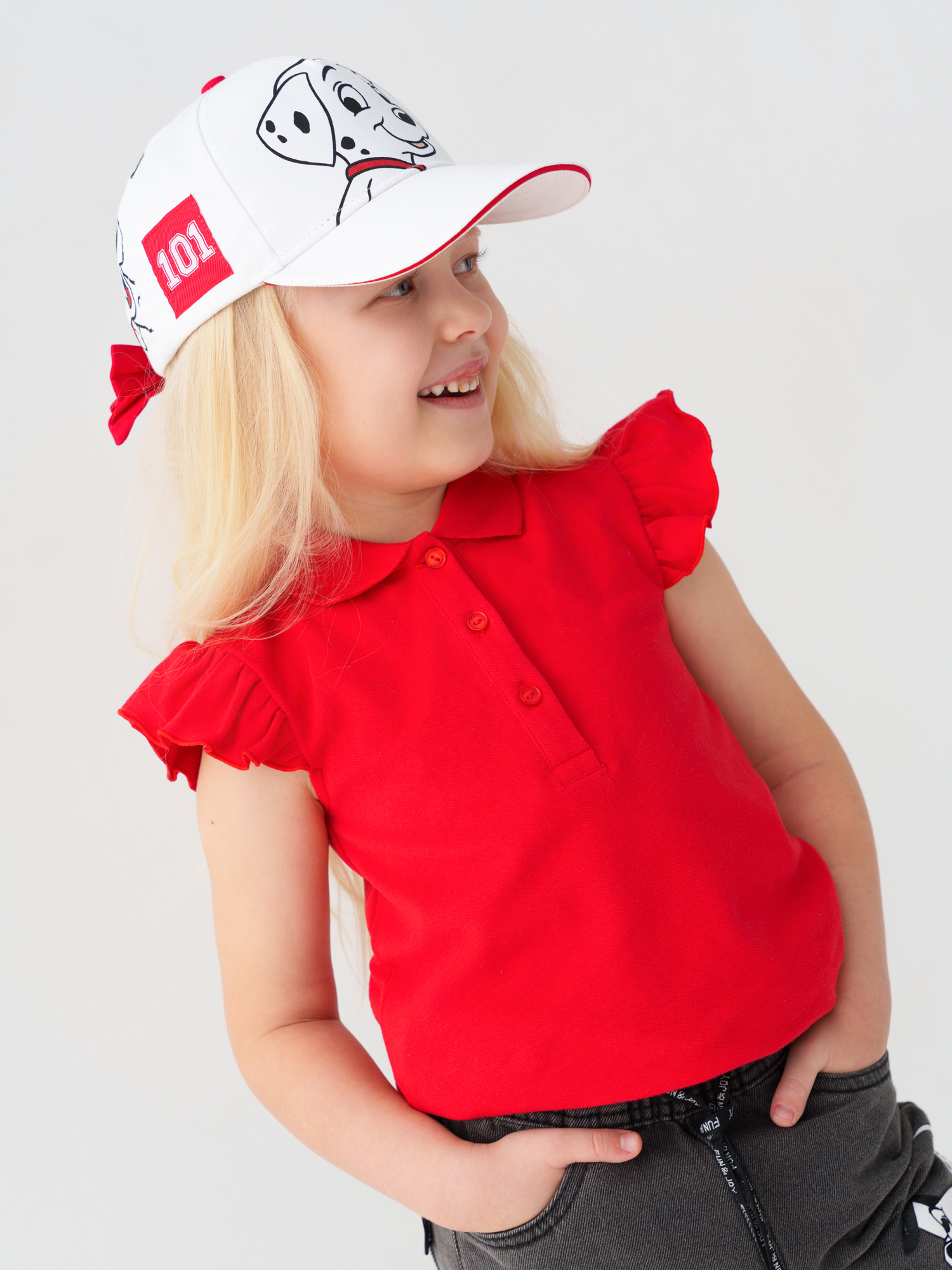 Изображение товара Детская бейсболка PlayToday 52 с мультяшным принтом и бантиком