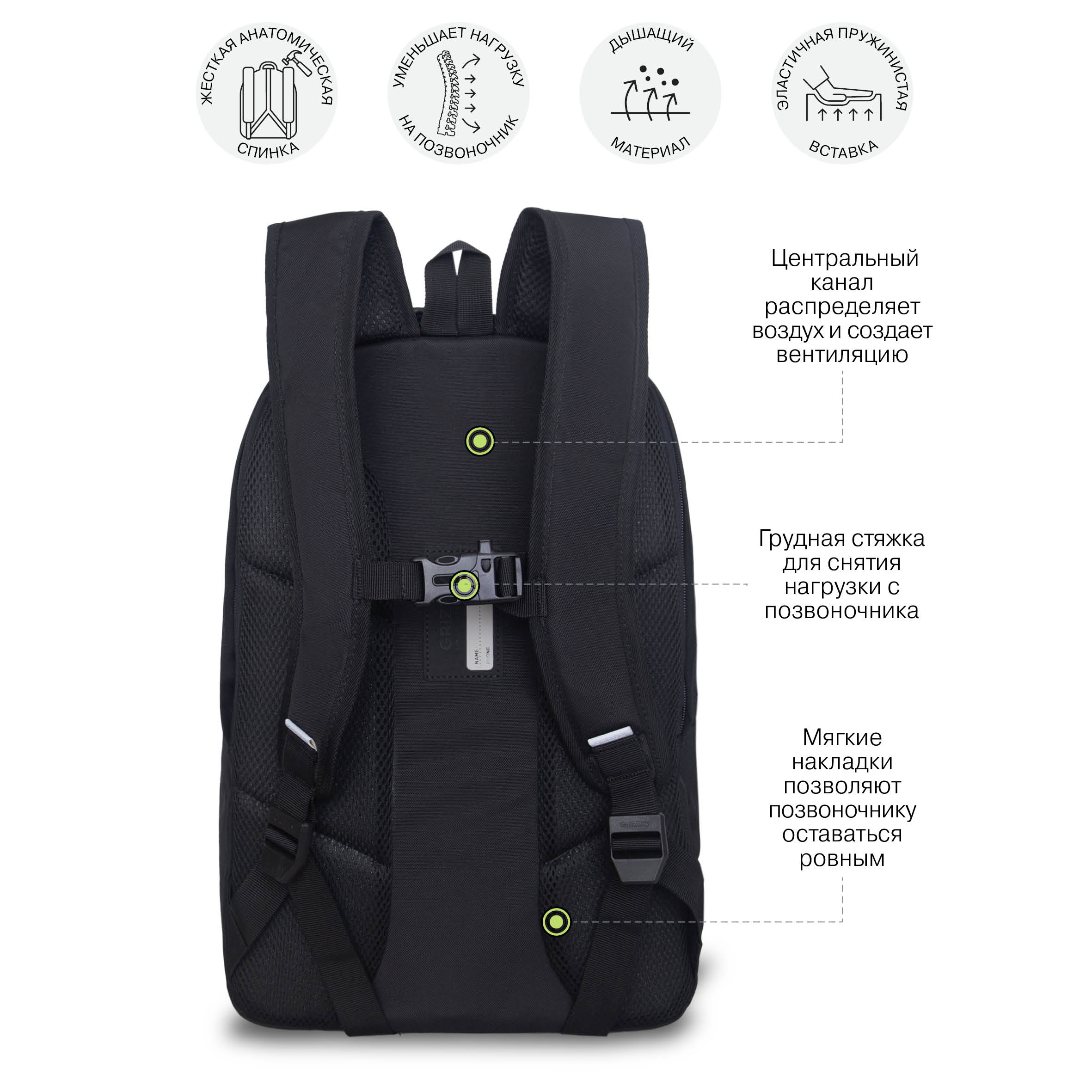 Рюкзак Grizzly Однотонный - фото 9