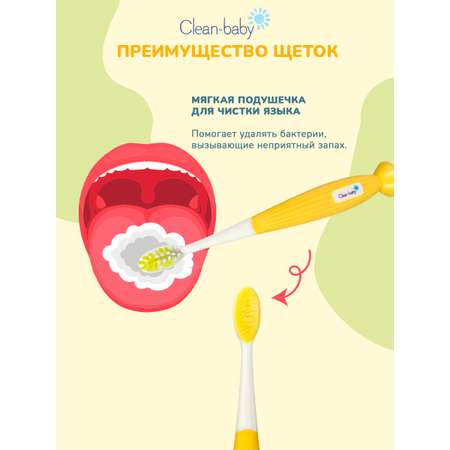 Зубная щетка классическая Clean-baby от 3 лет