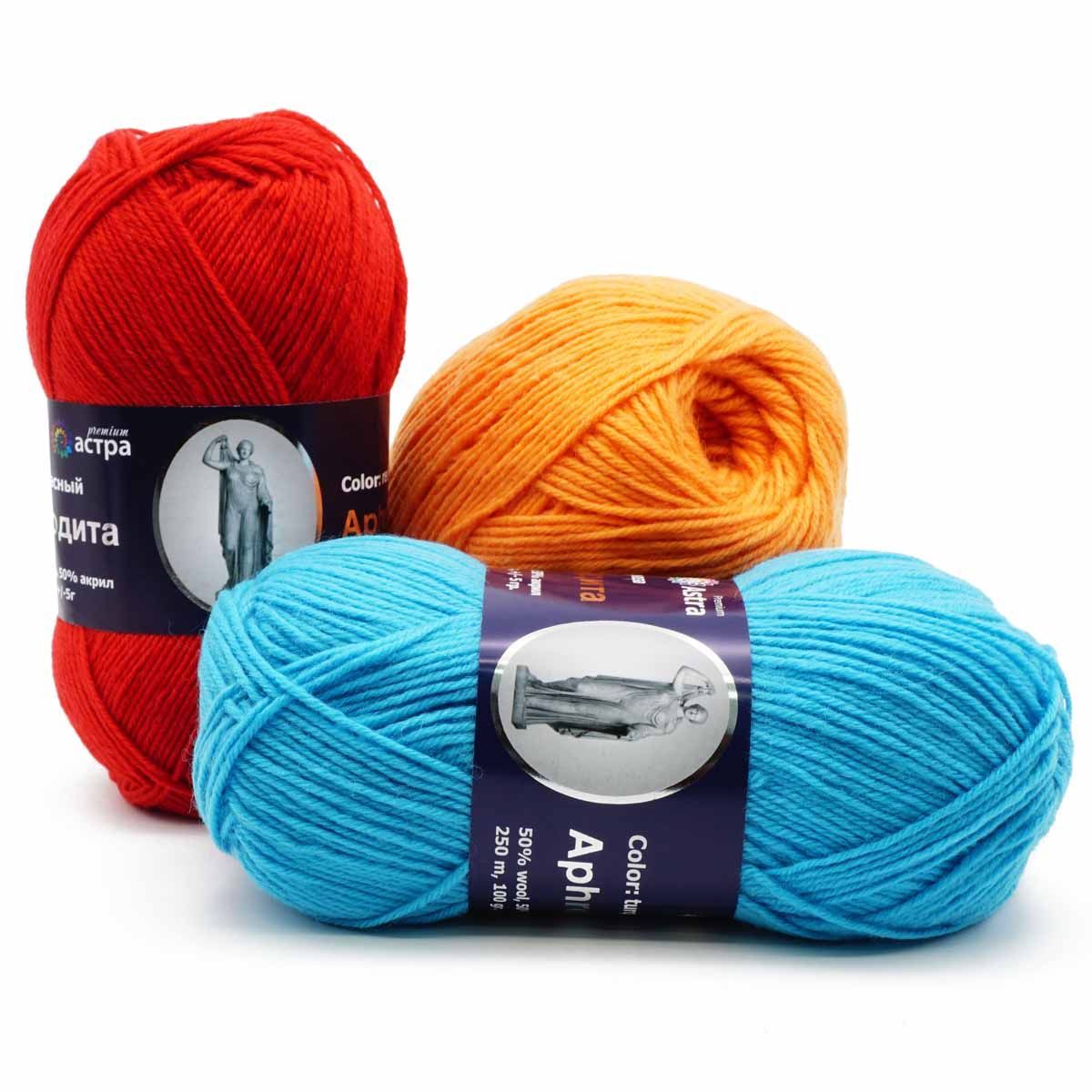 Пряжа Astra Premium Афродита полушерстяная 100 г 250 м 01 09 лимонный 3 мотка - фото 17