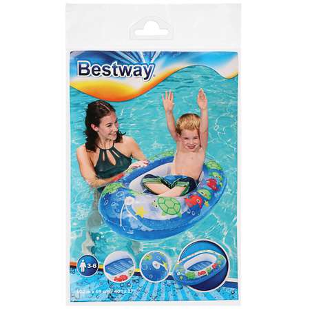 Лодочка для малышей Bestway FLOATIN FRIENDS 102х69см