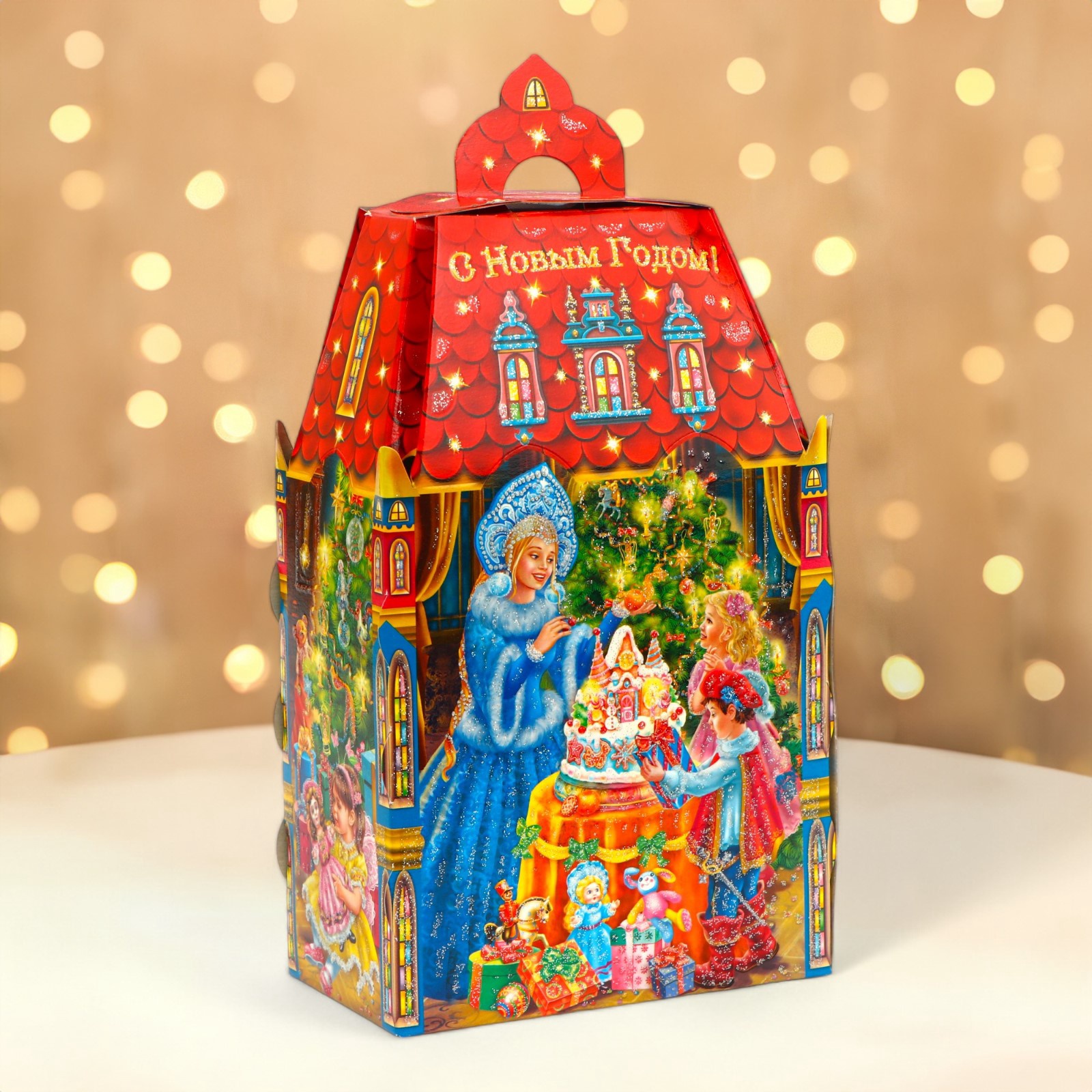 Подарочная коробка новогодняя Sima-Land Замок малый "Сияние праздника", 14,6 х 8,2 х 32 см - фото 2