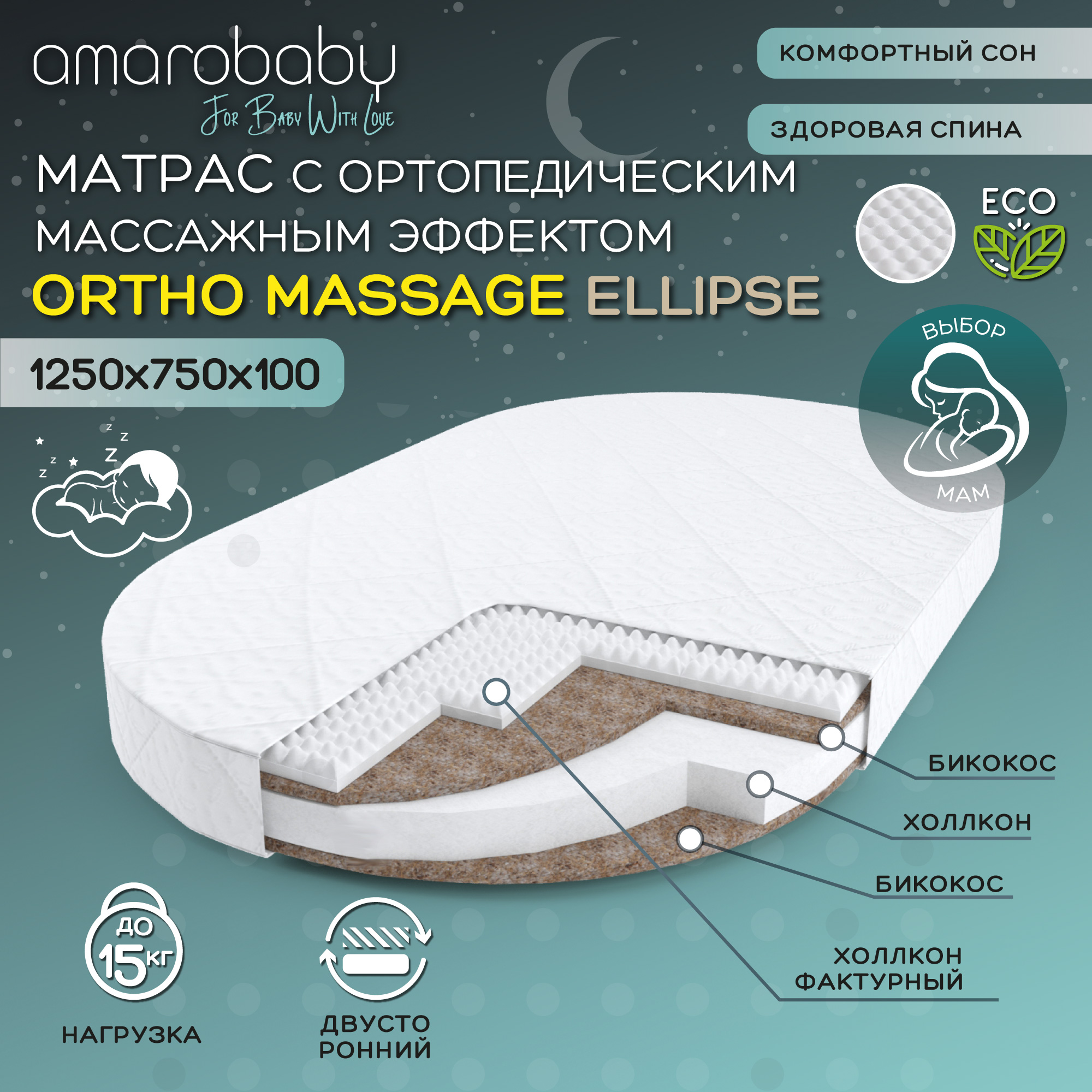 Матрас Amarobaby Ortho Massage Ellipse - фото 2
