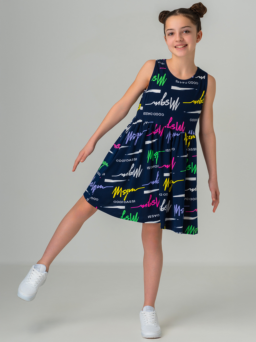 Платье HappyFox HF00199т.синий.с.надписями - фото 6