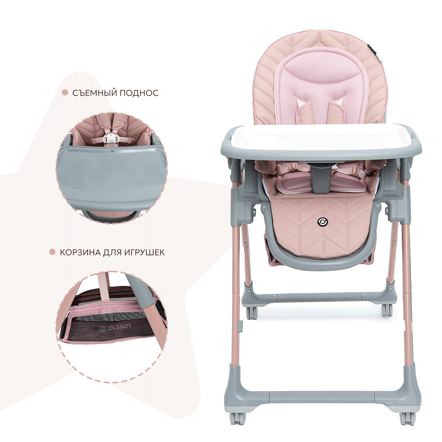 Стульчик для кормления Olsson Premiero Rose классический - фото 5