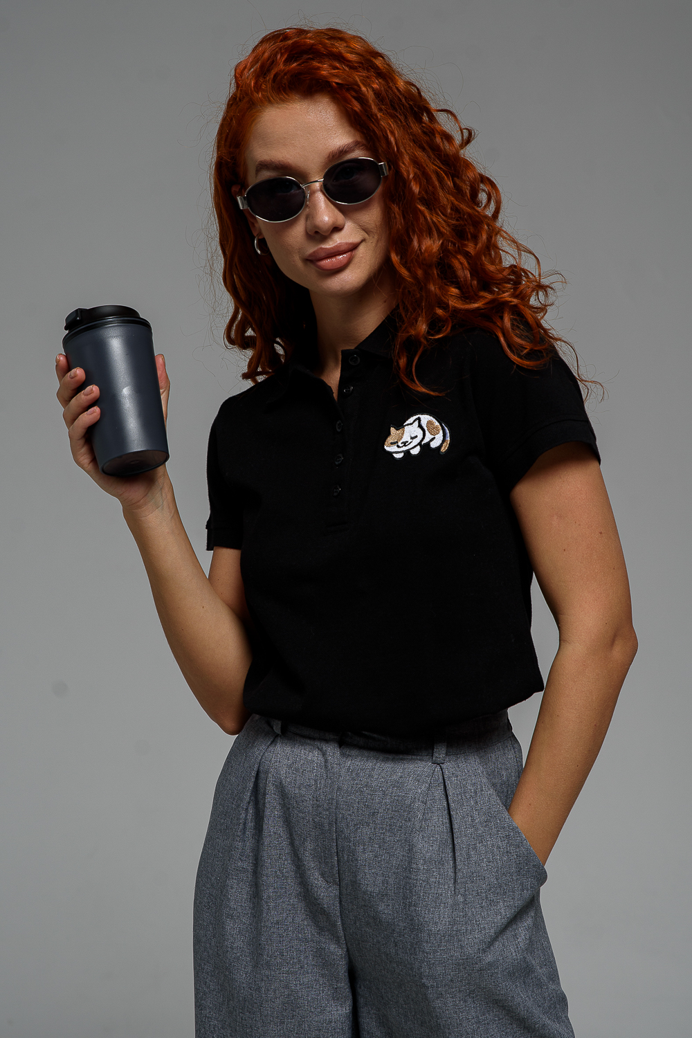 Поло Натали Суслова 8524 черный+кот - фото 10