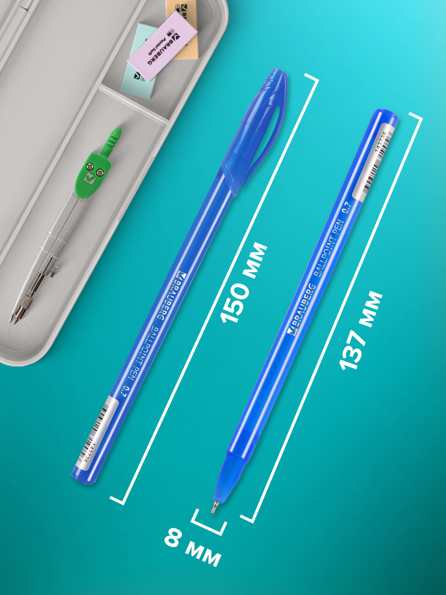 Ручка шариковая Brauberg 30 шт. - фото 5