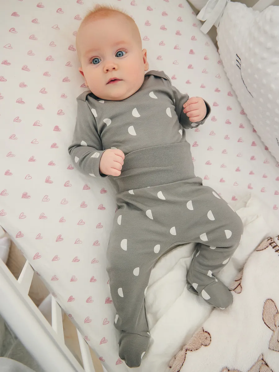 Боди 2 шт Mark Formelle (Марк Формэль) 13016-1-2/горошки на бирюзе +дольки на сером - фото 12