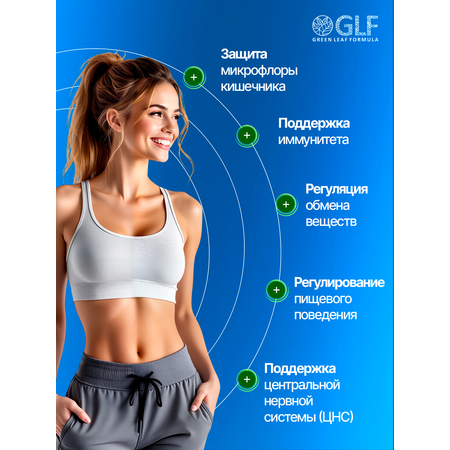 Метабиотик для кишечника Green Leaf Formula ферменты для пищеварения L-карнитин для сжигания жира для иммунитета