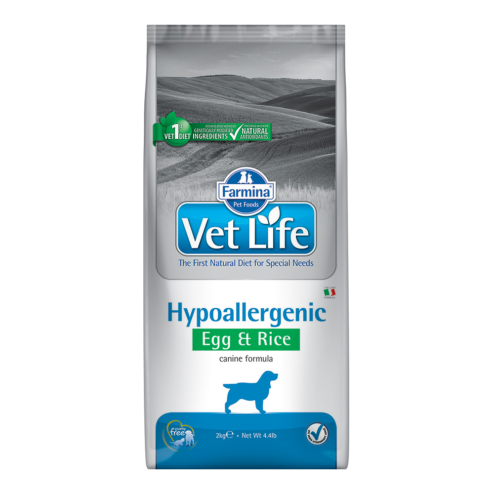 Корм для собак Farmina VetLife гипоаллергенный с яйцом и рисом 2кг - фото 1
