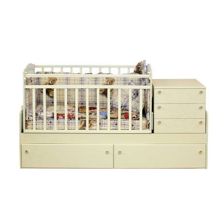 Детская кроватка Dakababy прямоугольная, поперечный маятник (ваниль)