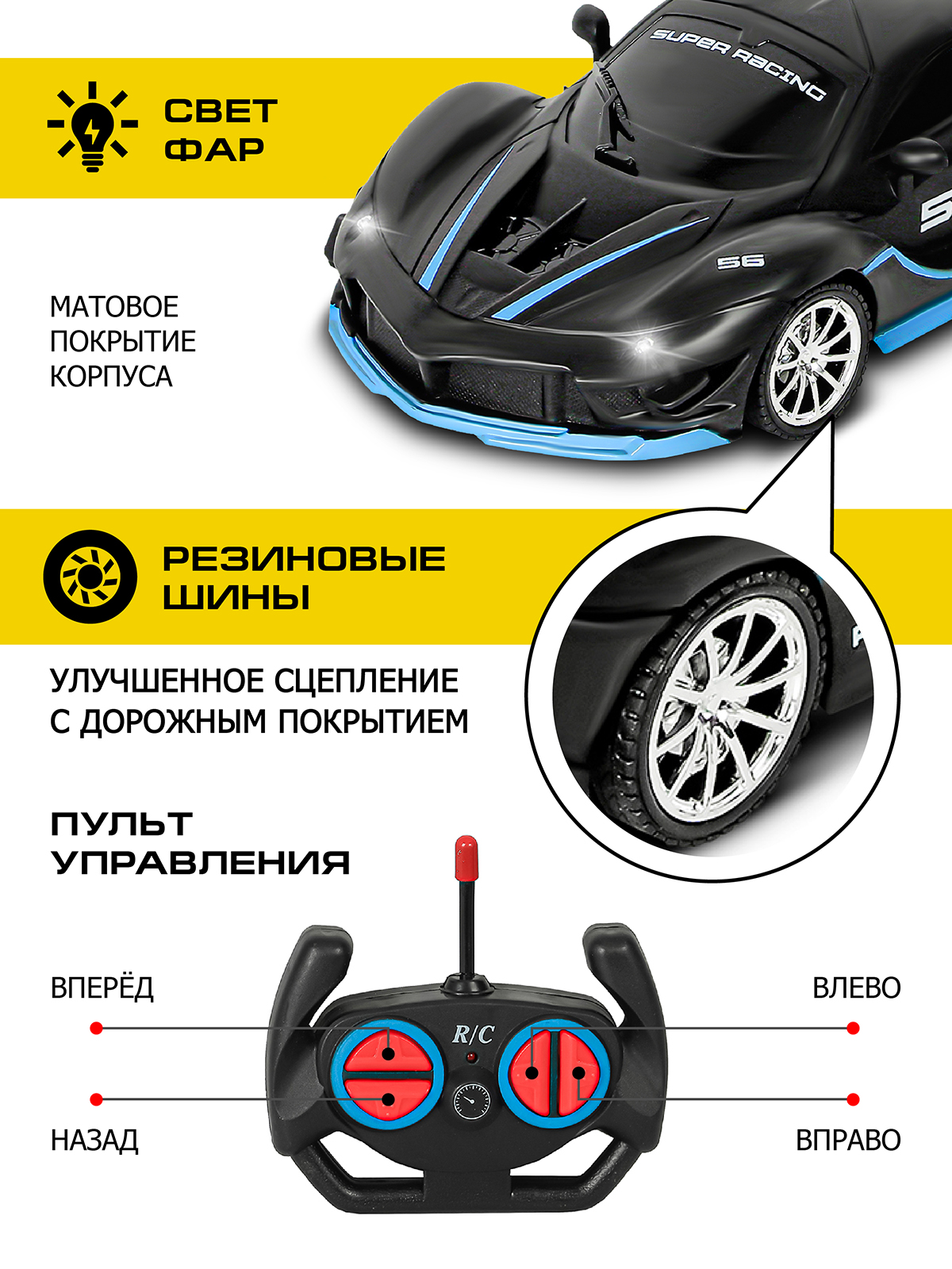 Автомобиль РУ AUTODRIVE Гоночный 1:18 - фото 2