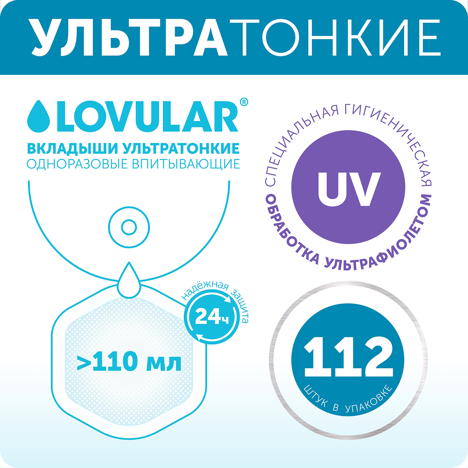 Вкладыши для груди LOVULAR Hot Wind ультратонкие 112шт - фото 1