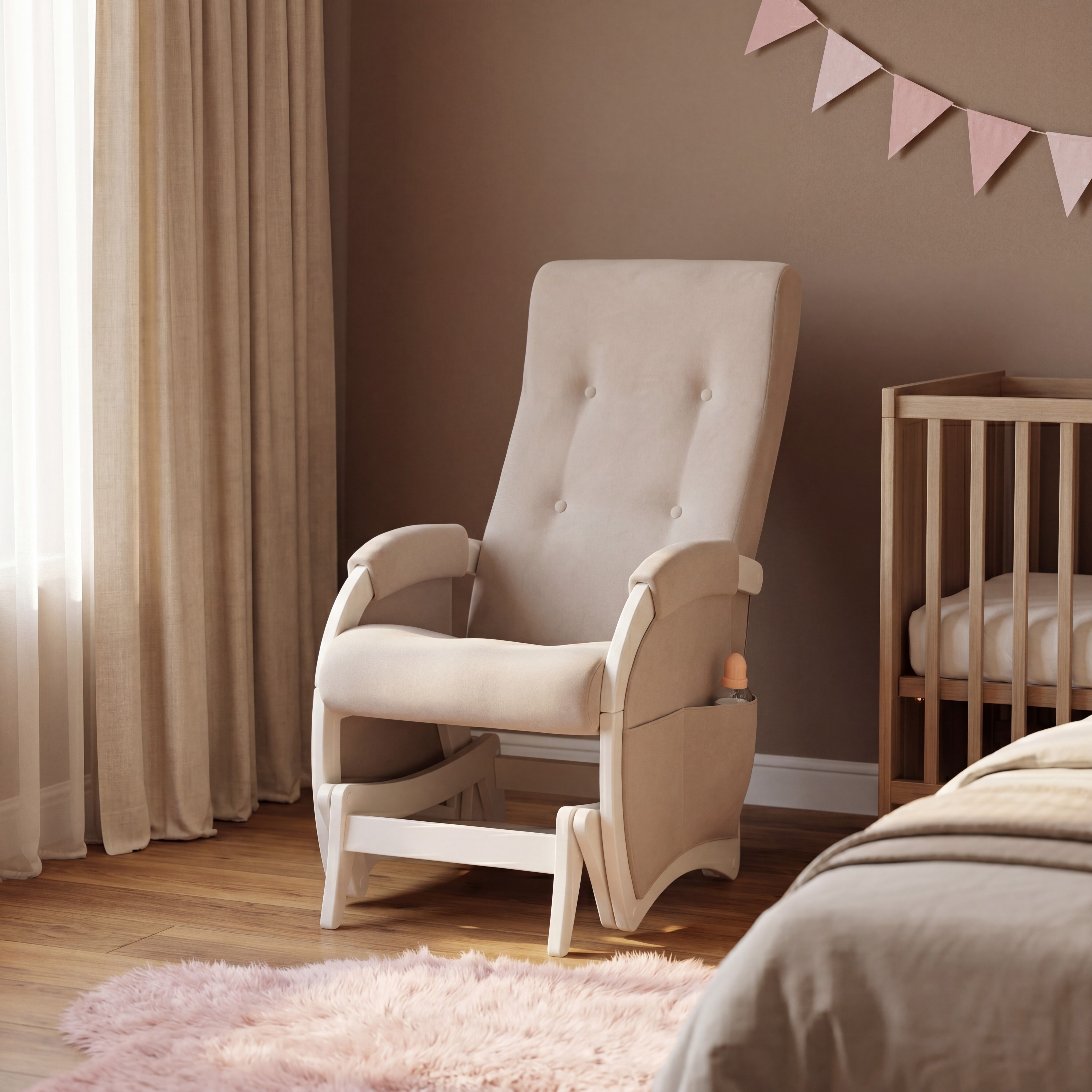 Кресло-качалка Leset Кресло для кормления Смайл Б02 бежевый - фото 1
