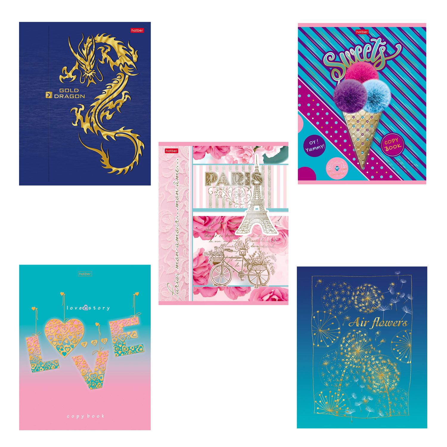 Изображение товара Тетрадь Hatber А5 клетка 48 листов с ламинацией и фольгой