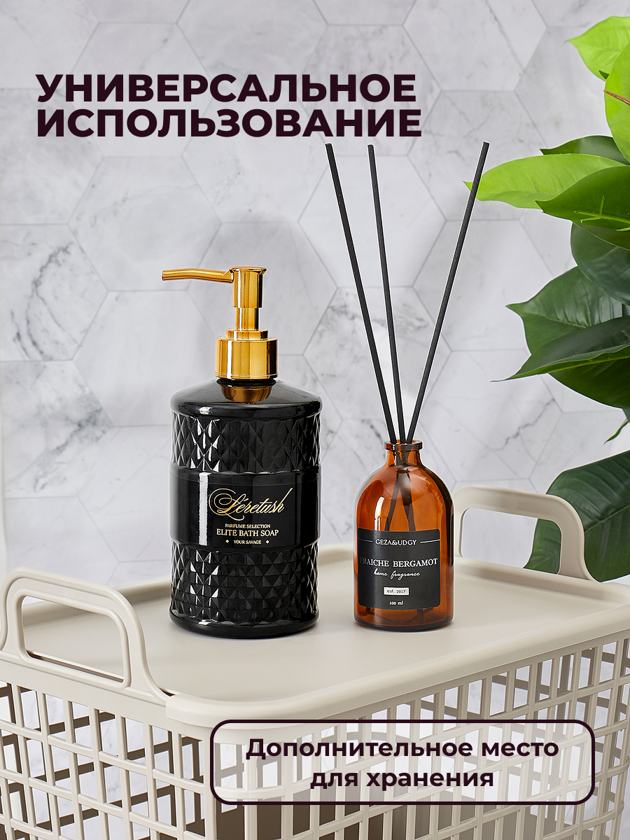 КОРЗИНА Econova С КРЫШКОЙ "KOBO" 320x224x255ММ, 15Л (Светло-бежевый) - фото 5