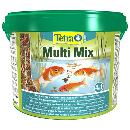 Корм для рыб Tetra 10л Pond MultiMix для прудовых рыб (гранулы, хлопья, таблетки, гаммарус)