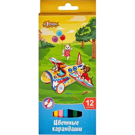 Карандаши цветные №1 School 12 шт.
