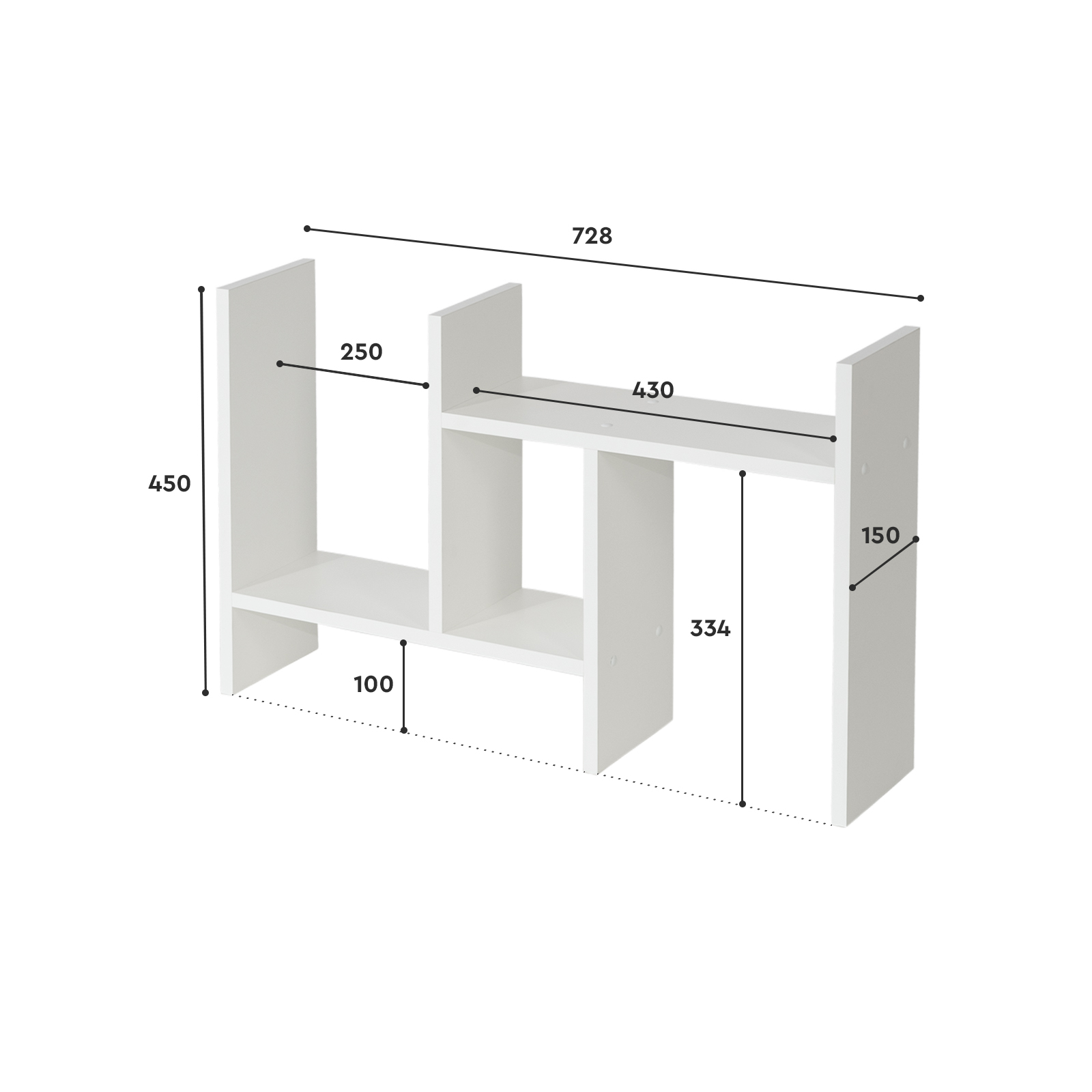 Полка для книг Comfort Avenue Матильда белый 101 45х72.6х15 - фото 7