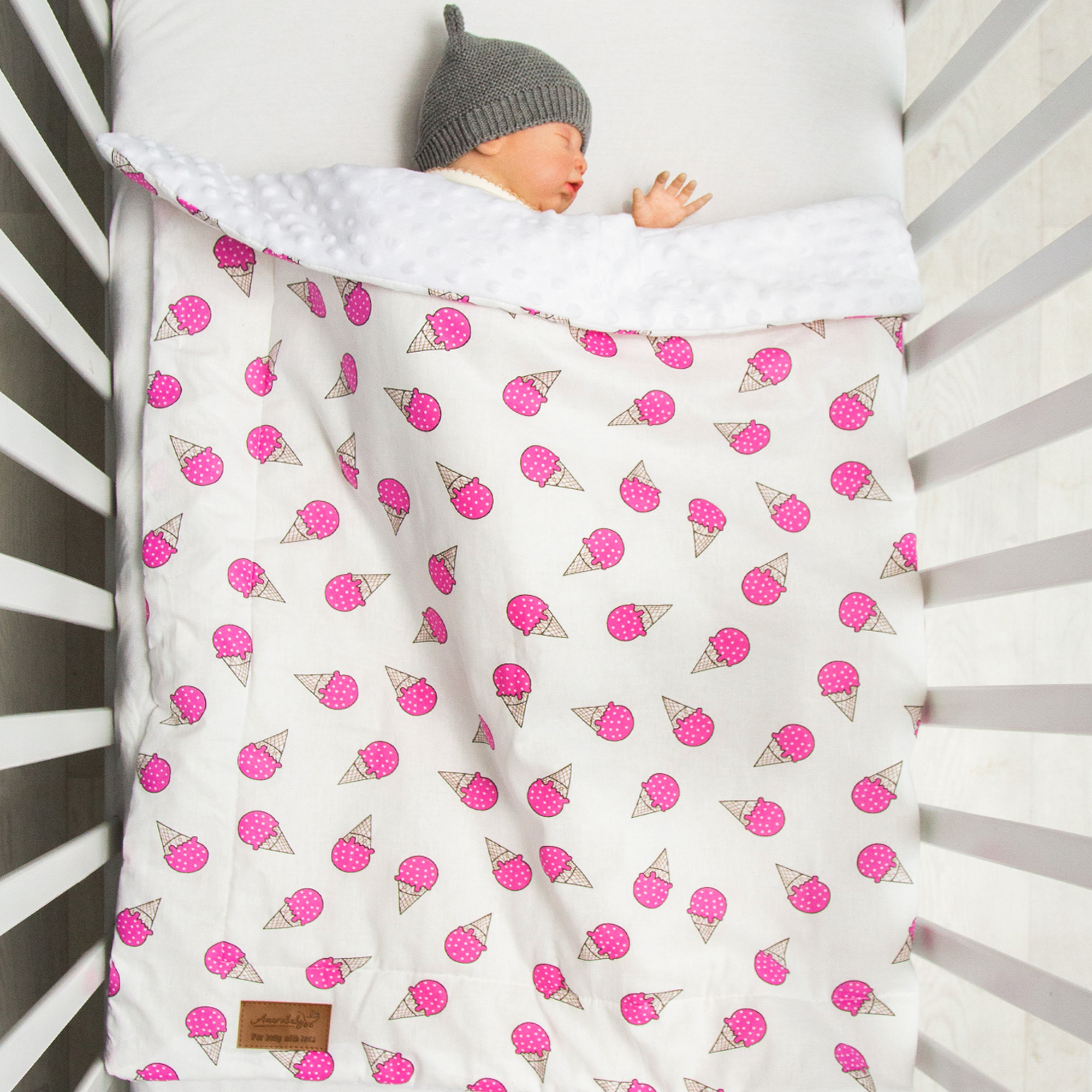 Плед AmaroBaby Растем вместе 95х85 см хлопок minky Фламинго - фото 1