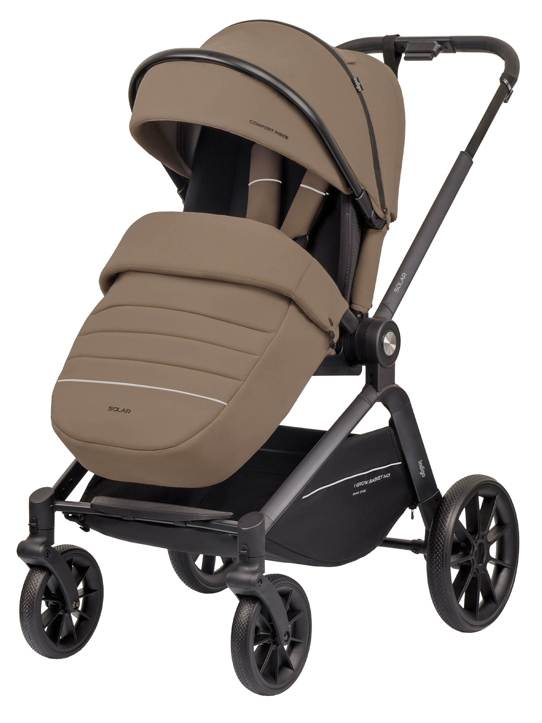 Коляска 2в1 Indigo Solar темно-бежевый - фото 16