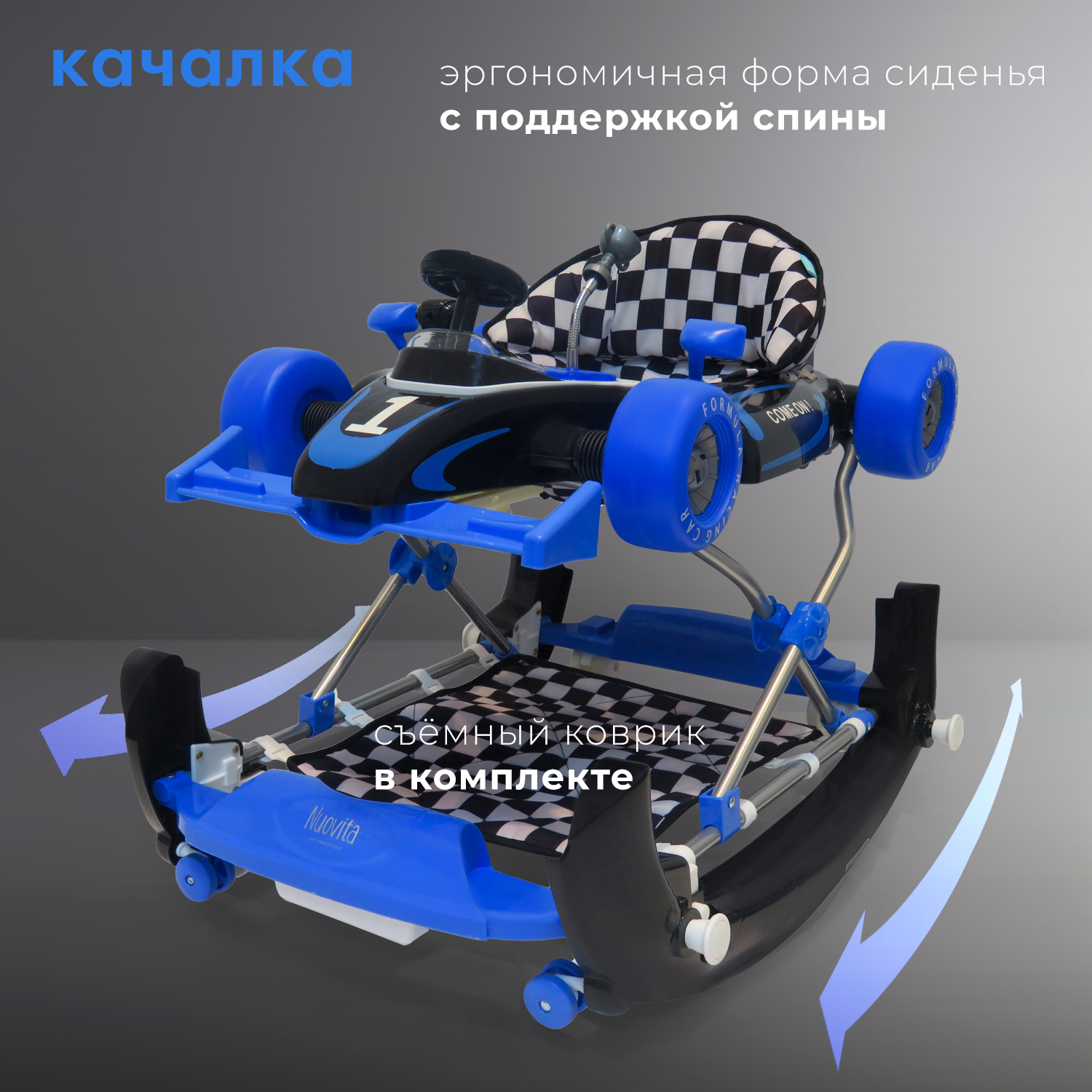 Ходунки Nuovita Auto синий - фото 3