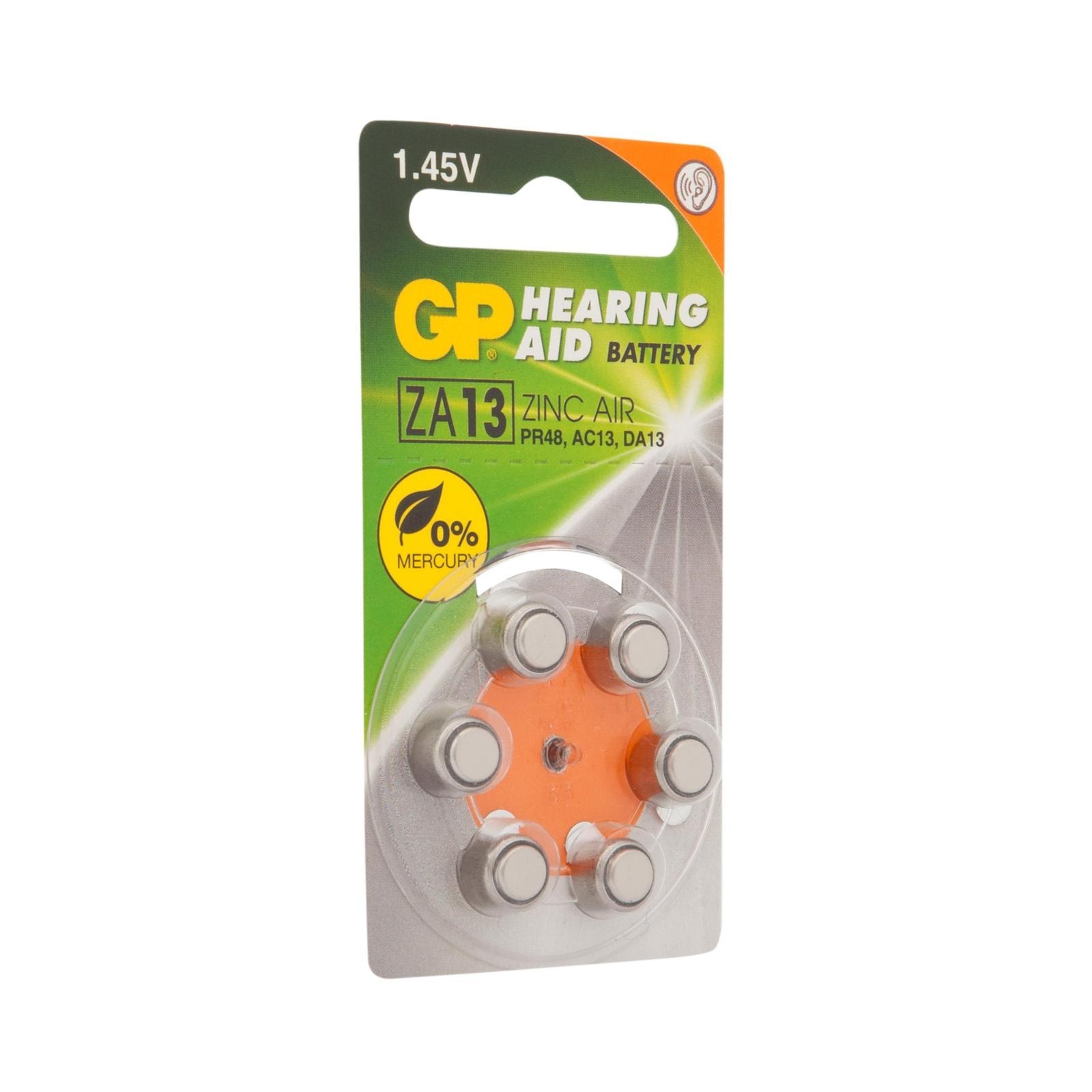Набор цинковых батареек GP типоразмера R48 ZA13F 6 штук в упаковке - фото 1