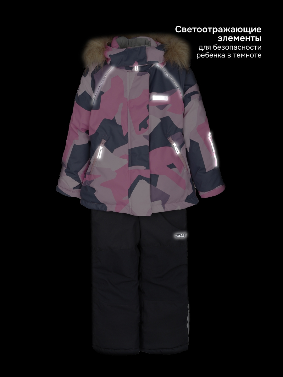 Куртка и полукомбинезон NIKASTYLE 7з1225 розовый/графит - фото 17
