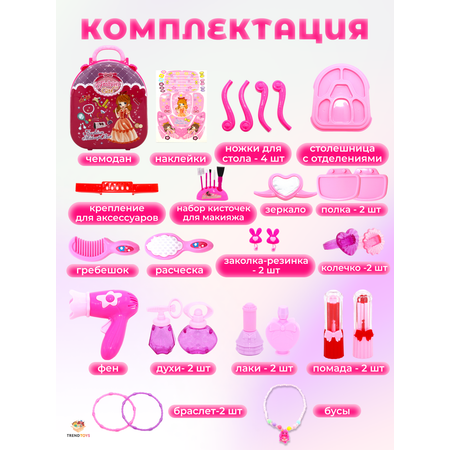 Игрушка TrendToys бижутерия, фен, косметика, туалетный столик