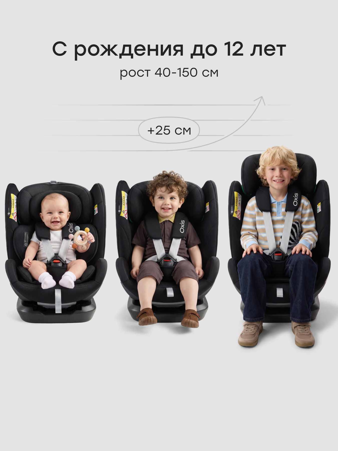 Автокресло Happy Baby Oxis 0+/1/2/3 (0-36 кг) черный - фото 7
