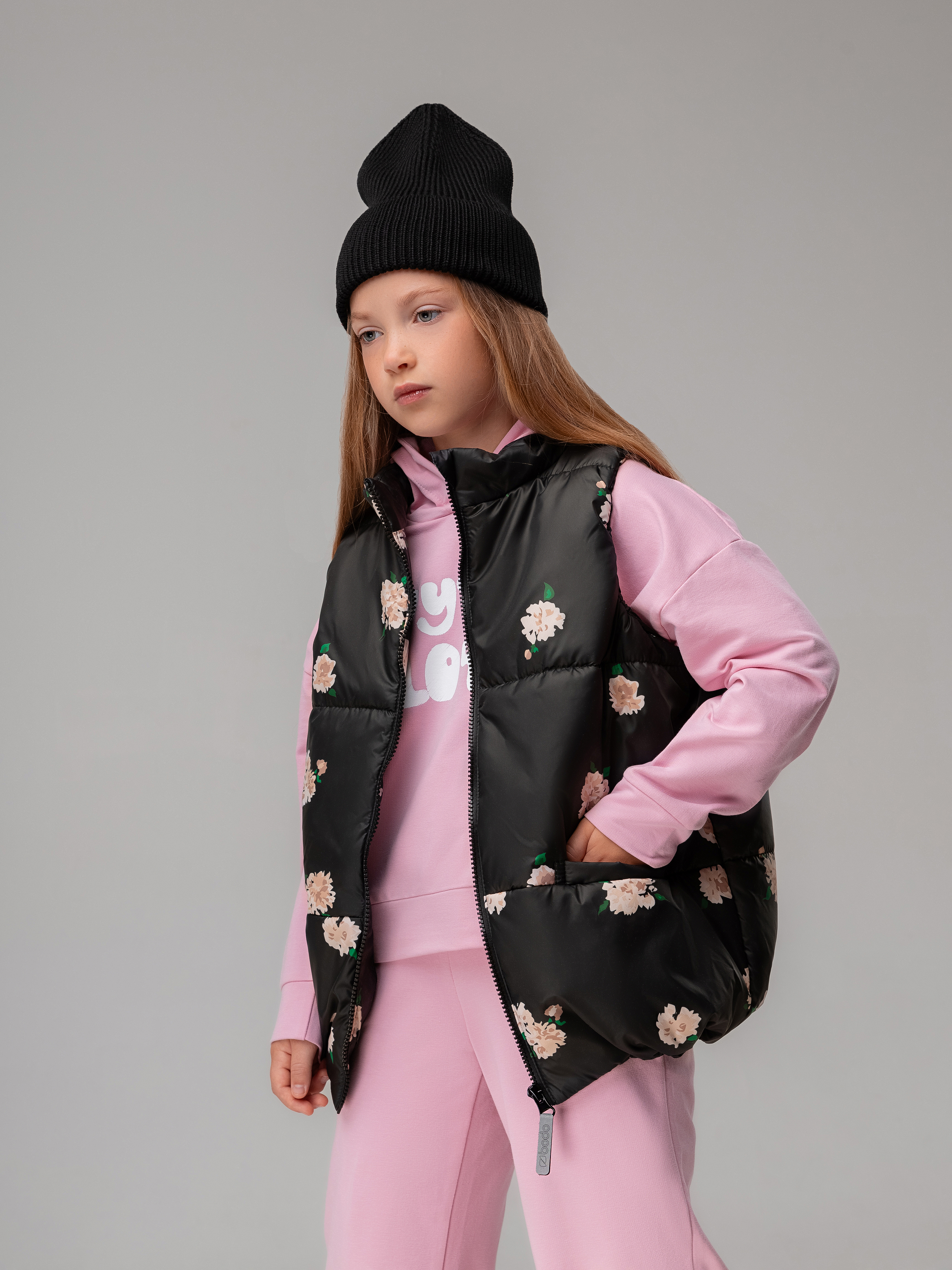 Жилет Bodo 14-84MU_черный (розовый) - фото 1