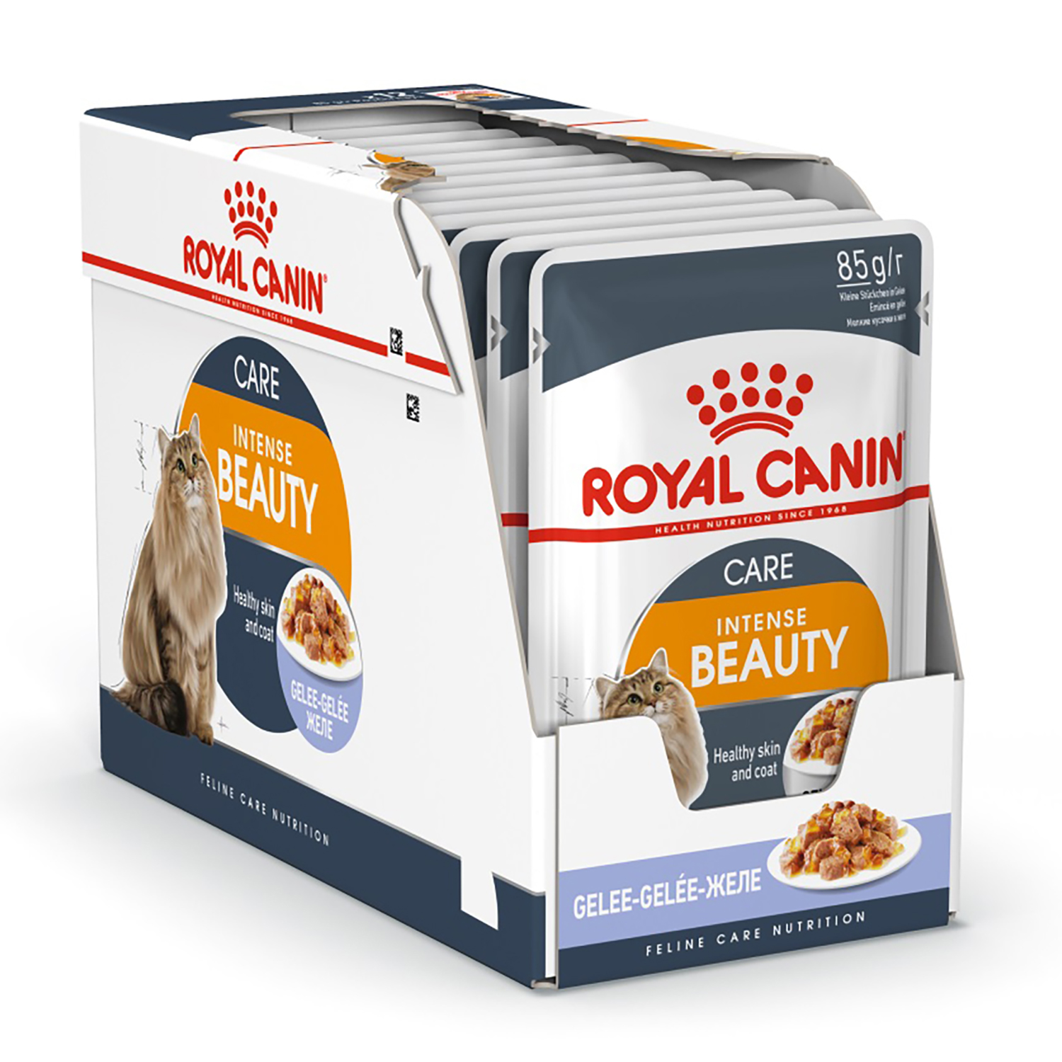 Корм влажный для кошек ROYAL CANIN Intense beauty 85г желе для поддержания красоты шерсти пауч 77849 - фото 4