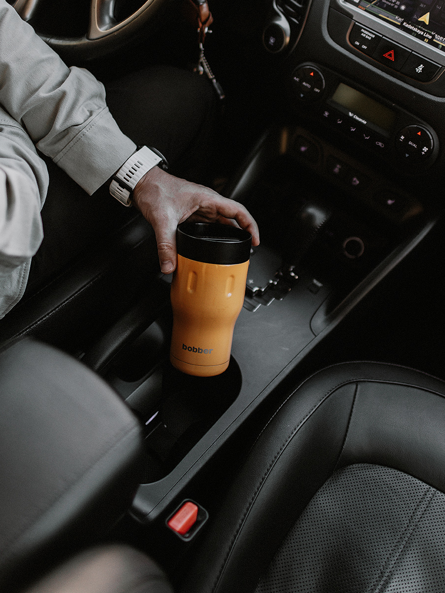 Термокружка 350 мл для напитков Tumbler Bobber оранжевый - фото 9