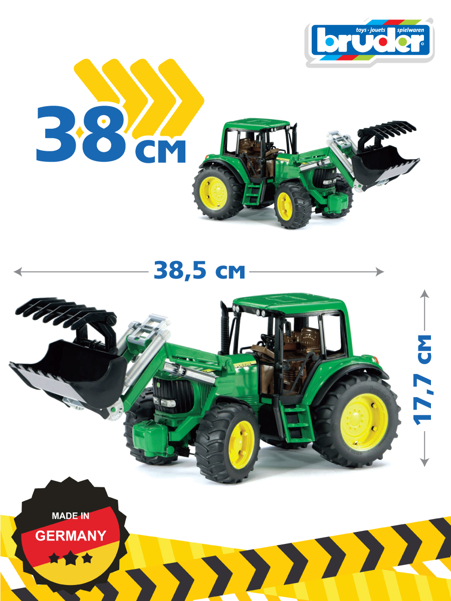 Трактор Bruder John Deere 6920 с погрузчиком 02-052 - фото 2