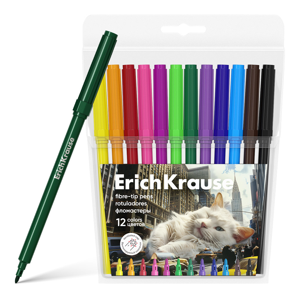 Фломастеры ErichKrause 12 шт. - фото 1