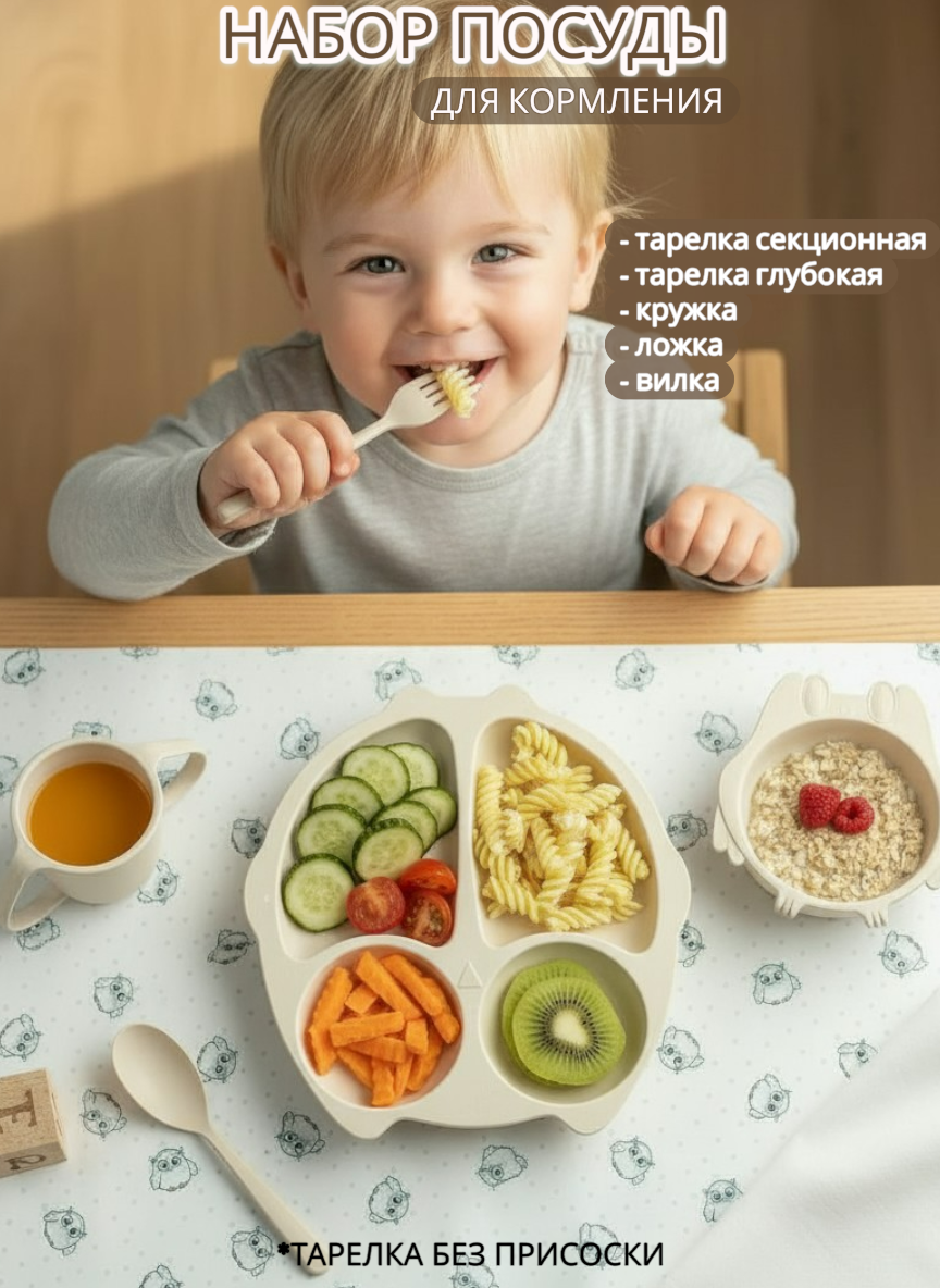 Набор посуды Добрый Филин Совушка 6 предм. - фото 1