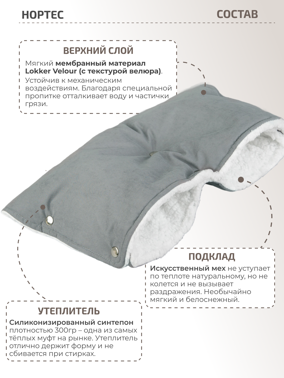 Муфта inlovery Муфта Нортес графит МКМ23-001 - фото 2
