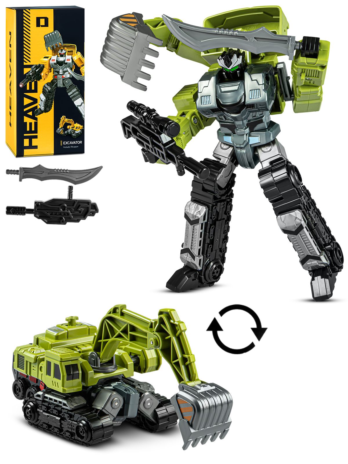 Фигурка AUTODRIVE Робот трансформер Экскаватор - фото 11