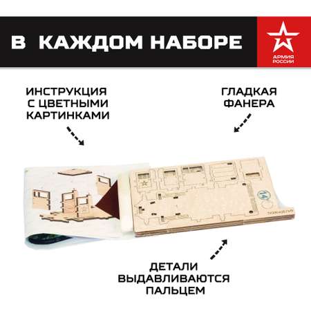Конструктор Армия России Грузовичок медицинский деревянный