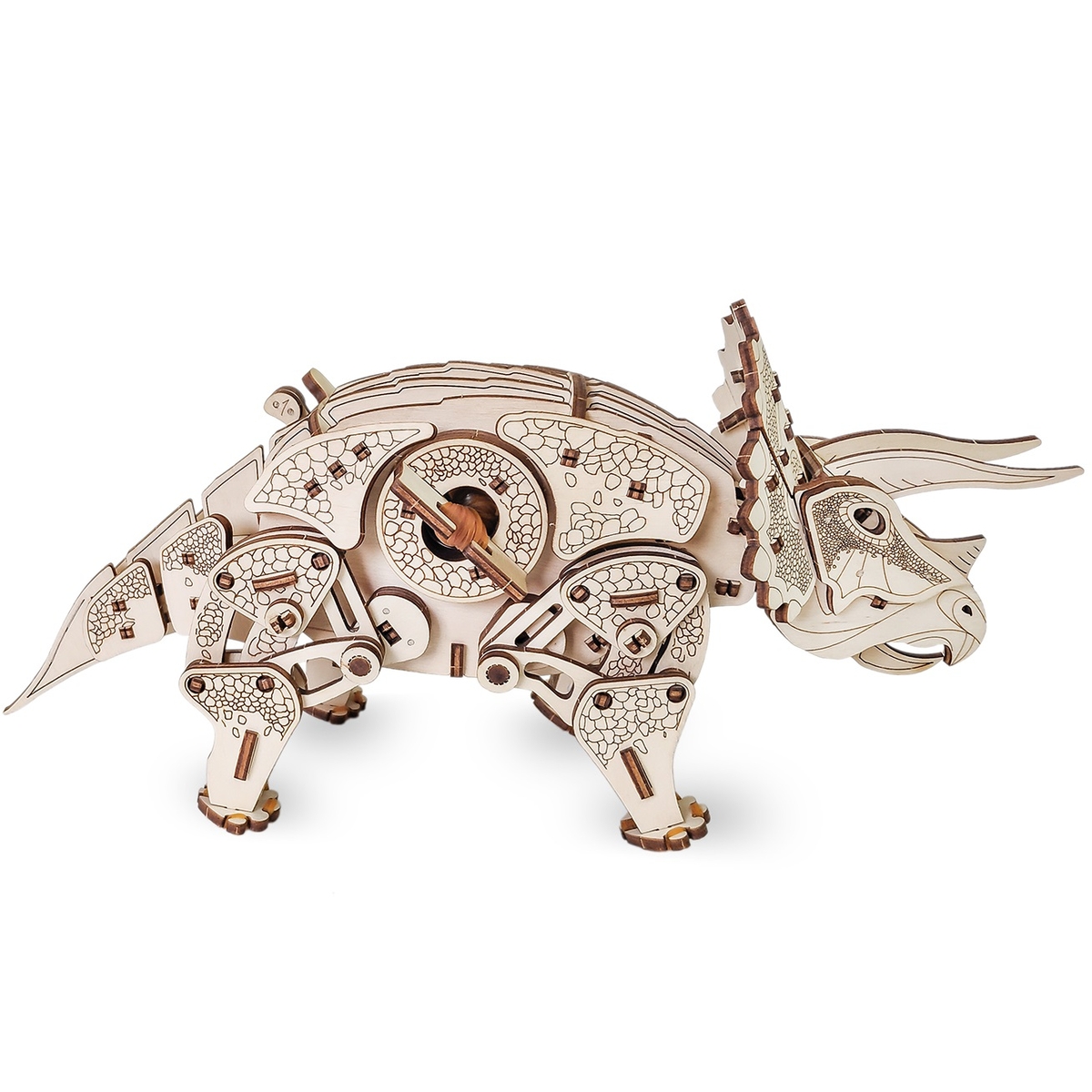 Конструктор Eco Wood Art Динозавр Трицератопс деревянный - фото 6