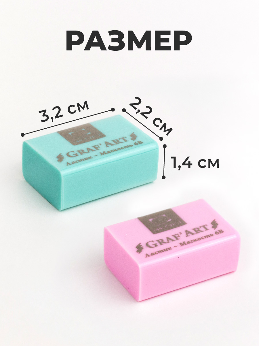 Ластик Малевичъ Цветной 6 шт. - фото 3