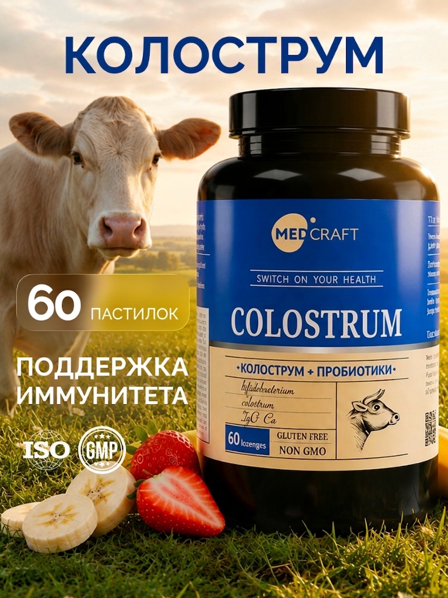 Колострум и метабиотик MedCraft 60 капсул - фото 1