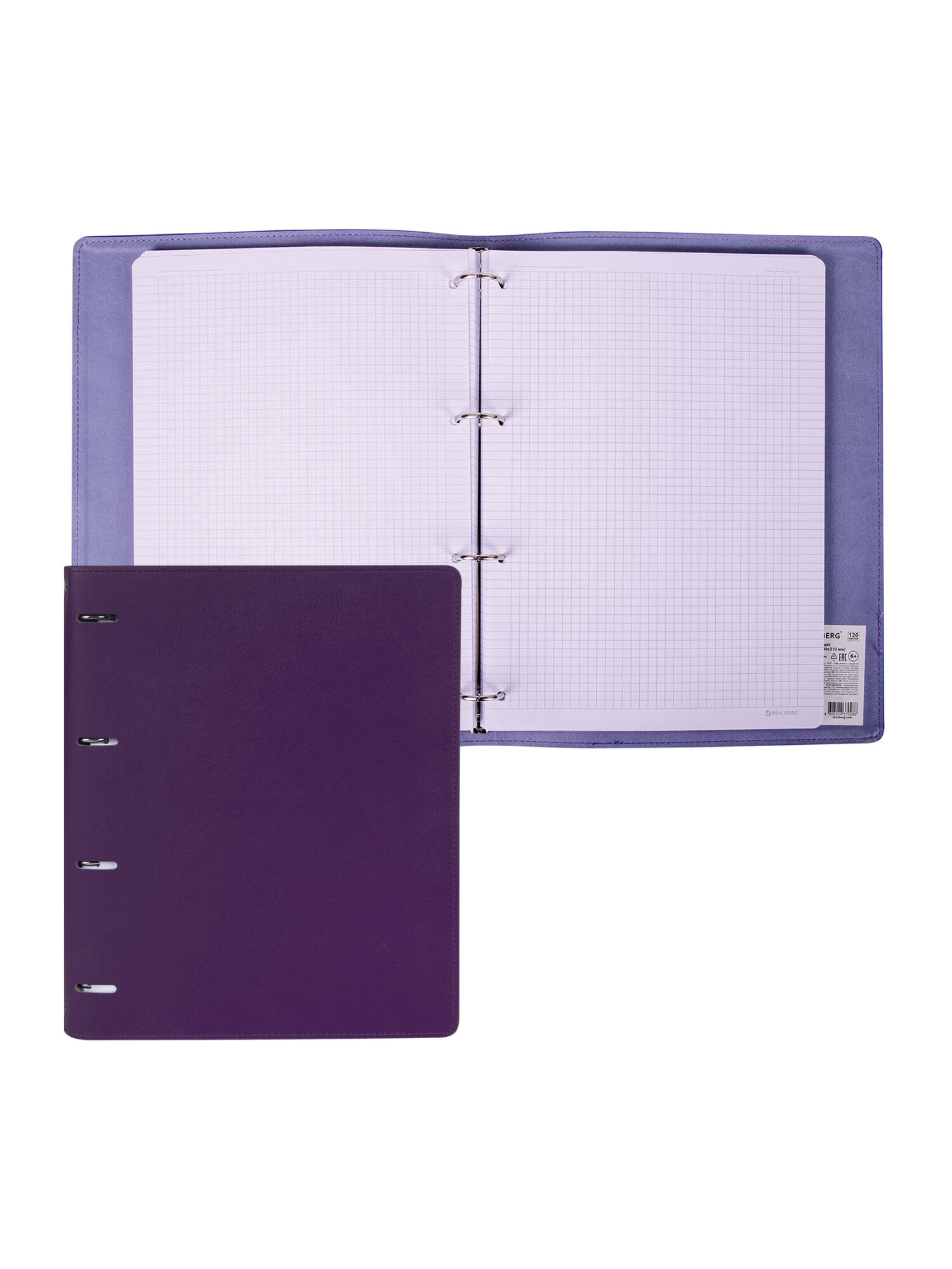 Тетрадь со сменным блоком Brauberg клетка 120 лист. - фото 6