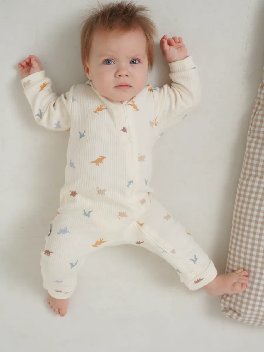 Комбинезон 3 шт Супер Пупс нбр/3пр/кмбнмол/полосатыединозавры - фото 14