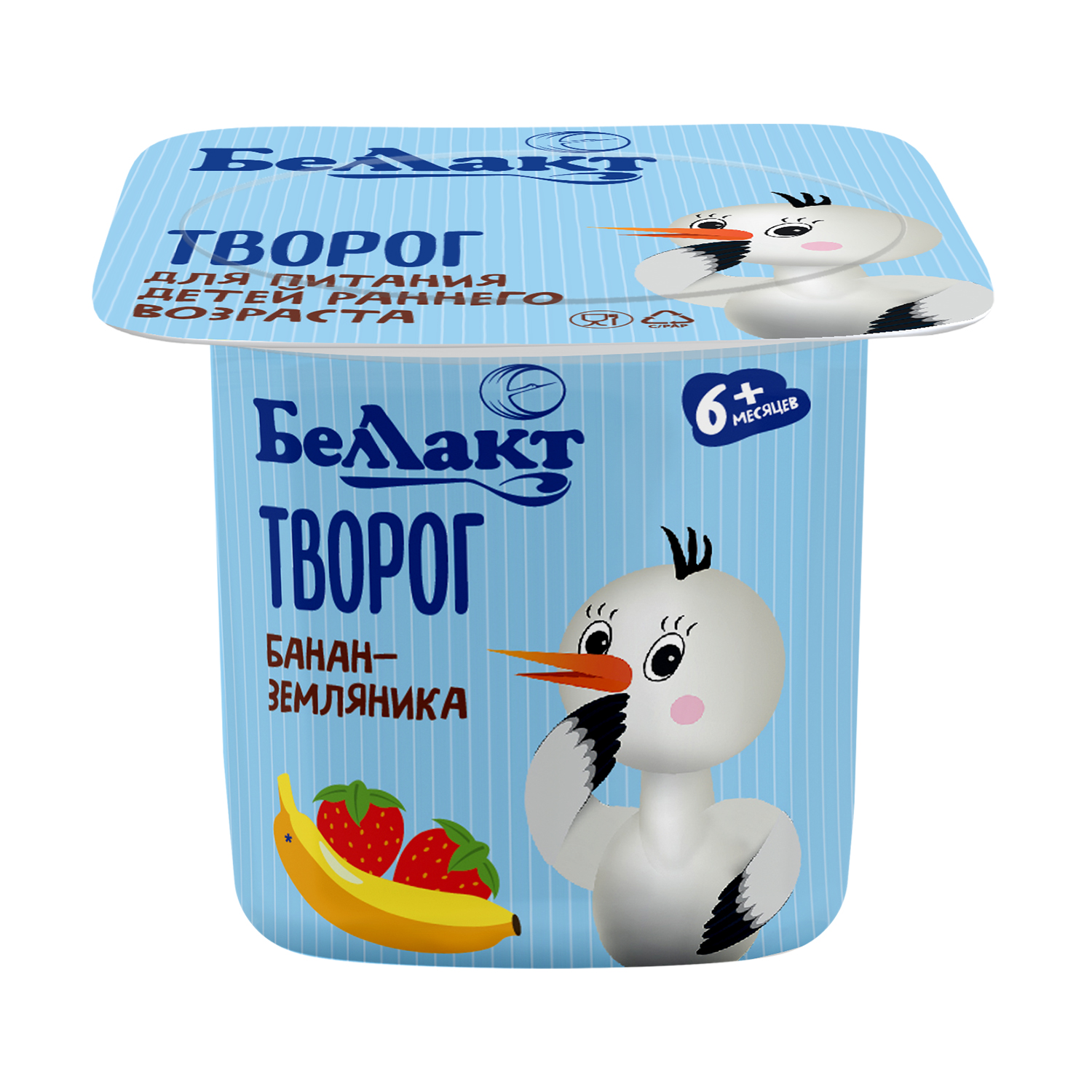 Творог Беллакт 4% банан-земляника 100г - фото 2